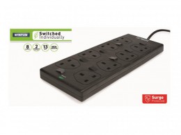 STATUS Individually Switched Extension Lead 240V 8-Gang 13A Black 2m £25.95